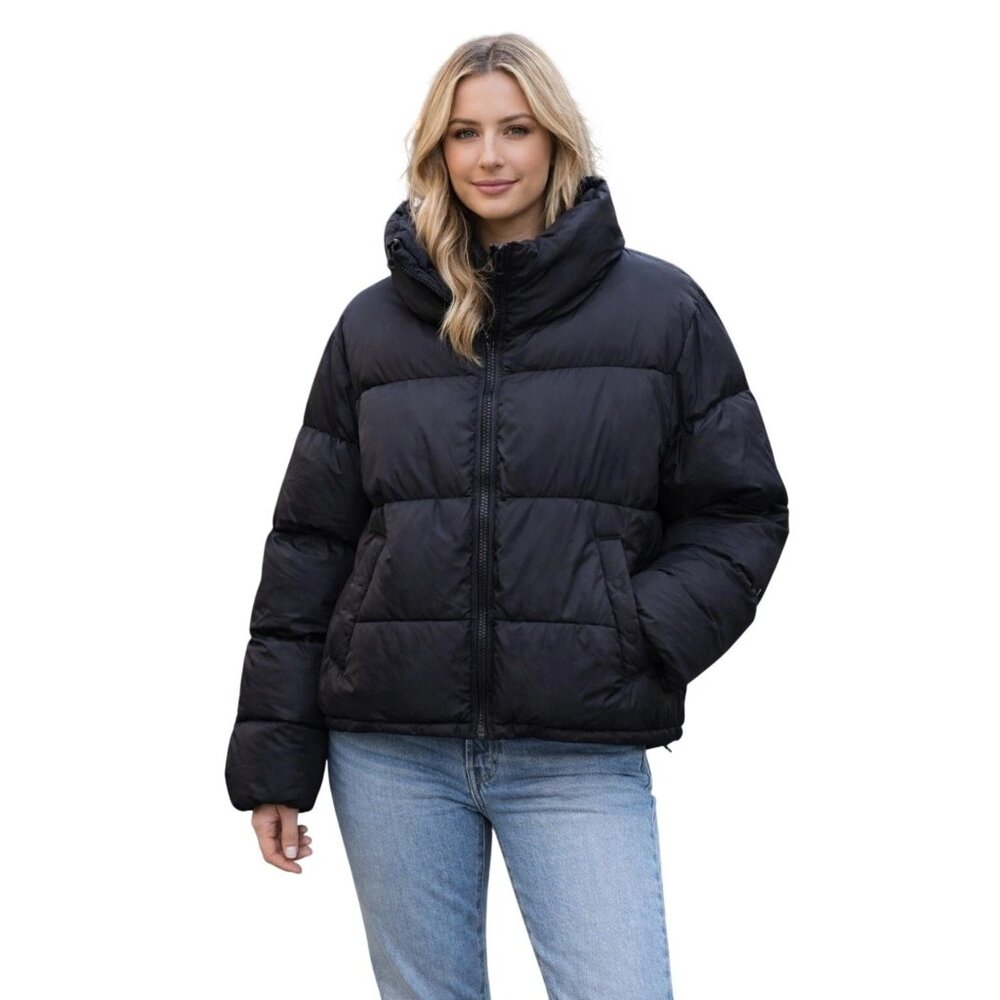 Hudson Womens Black Puffer Jacket 2XL XXL NWT